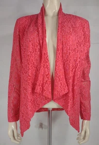 Alberto Makali coral pink open front lightweight bolero cardigan blouse Medium - Picture 1 of 7