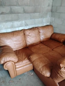 6 Piece set.  Full reclining sofa, loveseat, and lazy boy. glass top tables.   - Picture 1 of 7