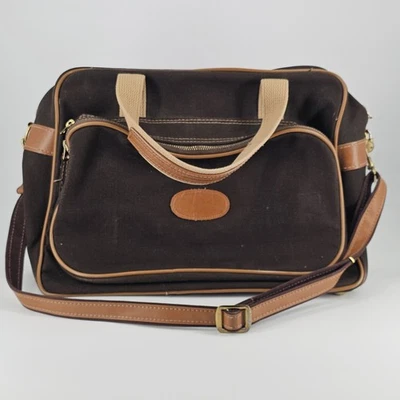 Bolso de Lona y Cuero Personalizable Años 70 De Colección, Cremallera C&C Latón, Cerradura y Llave Foto 1 de 4