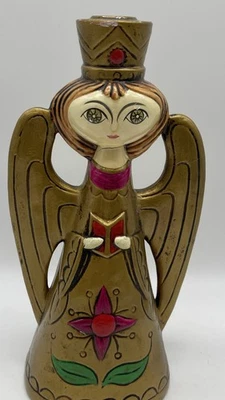 Vtg Mid Century Paper Mache Christmas Angel Taper Candle Holder AS IS - See Pics - Image 1 of 4