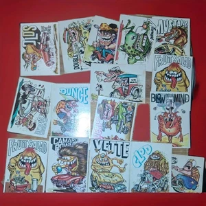 Lotto di 16 adesivi vintage Odd Rods Trading Card Donruss anni 70 Odd Rods  - Foto 1 di 6