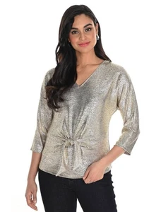 Frank Lyman style 244182 Size 12 Gold Metallic Top Original price $159 - Picture 1 of 7