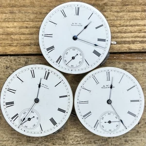 8s Waltham Pocket Watch Movements - Grade Seaside, Wm. Ellery - 7 Jewels - Picture 1 of 2