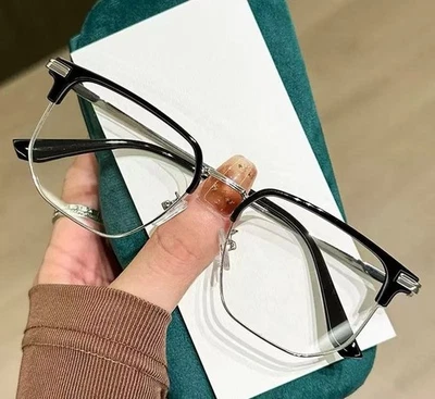 Ultra-Light Half-Rim Eyeglass Frame for unisex Stylish Oversized Slim - Image 1 of 4