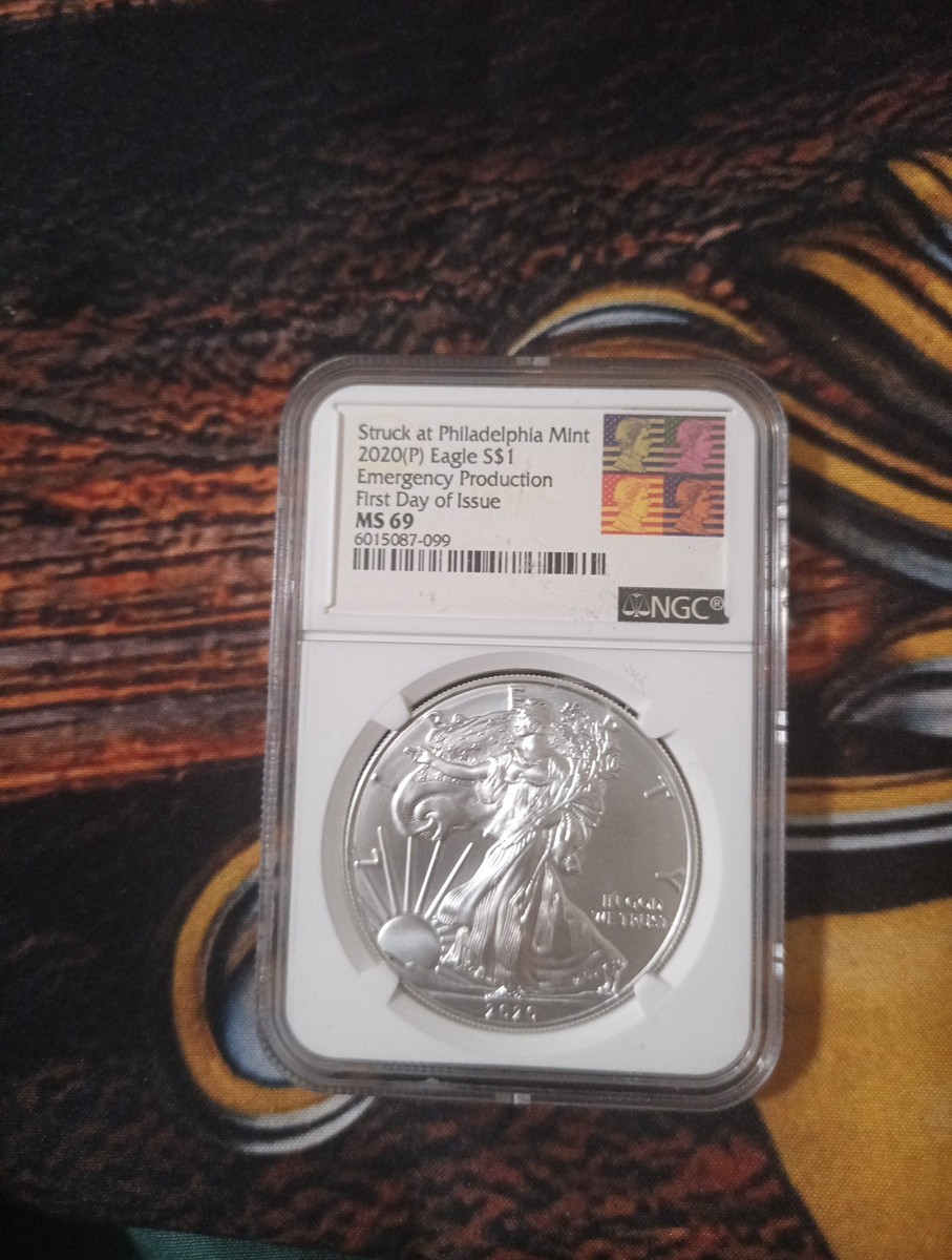 American Eagle MS 70 Graded 2020 Silver Bullion Coins for