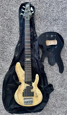 ESP short scale bass guitar 5 string B5 JR Project 2 bodies gig bag NON-working - Image 1 of 4