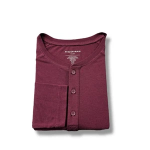 Camisa Ligera Mizzen+Main Fácil Tejido Henley Manga Larga Borgoña Para Hombres 2XL USADA EN EXCELENTE ESTADO - Imagen 1 de 5