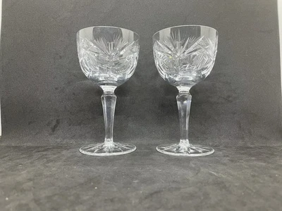 Gorham Rosewood Crystal Wine Glasses, Set of 2, Older Pattern, 5 1/2" - Image 1 of 4