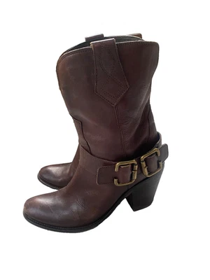 Lavorazione Artigiana Women's Harness Buckle Short Brown Boots Size EU 37 US 7 - Image 1 of 4