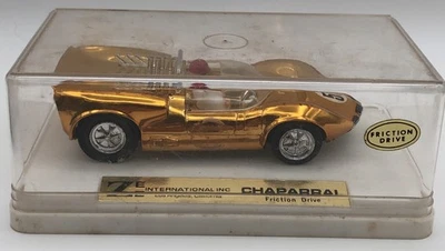 Vintage Zee Toys Chaparral Gold Yellow Metallic Friction Race Car Toy - Image 1 of 4