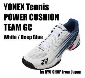 YONEX Tennis Shoes POWER CUSHION TEAM GC SHTTGC 741 White / Deep Blue - Picture 1 of 10