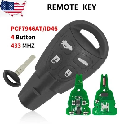 Remote Key Fob 433MHz for SAAB 9-3 9-5 2003 2004 2005 06 07 08 09 - LTQSAAM433TX - Image 1 of 4