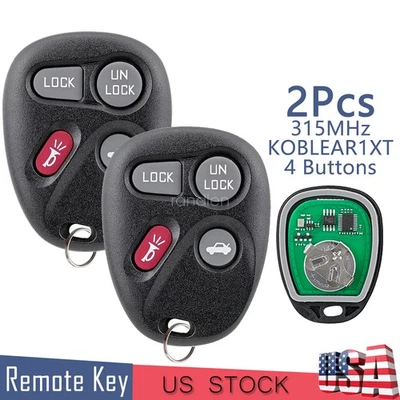 2 para Chevrolet Impala Malibu Express 2001 2002 2003 2004 2005 mando a distancia llavero Foto 1 de 4