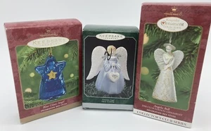 Hallmark Keepsake Christmas Ornaments Angelic Bell, Blue Glass Angel, Victorian - Picture 1 of 22