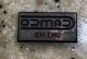Small Vtg CAMCO Logo Advertising Metal Letterpress Printing Stamp - Picture 1 of 3