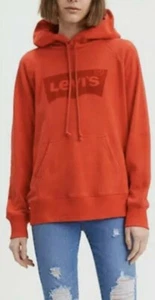 Sudadera con capucha pulóver clásica para mujer Levi's con logotipo gráfico en rojo, talla pequeña - Imagen 1 de 9