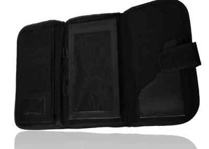 New, 11.5" X 6.5" Document Holder/Trifold, Black, Holds I.D., Cash, Passport Ect - Picture 1 of 5