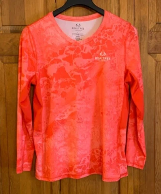 Blusa mujer Realtree pesca manga larga naranja cuello en V etiqueta talla L Foto 1 de 4