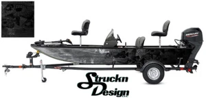Crappie Fishing Bass Fish Boat Skeletons Grey US Graphic Vinyl Decal Black Wrap - Picture 1 of 1