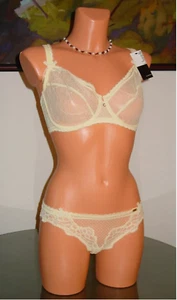 NWT Chantelle CHANTILLY GLAMOUR Bra / Panty, 32DDD / S Yellow *** - Picture 1 of 2