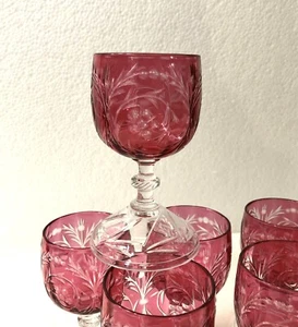 1 verre à vin du Rhin cristal de BACCARAT doublé rouge Roemer 10,7cm no Clichy - Imagen 1 de 14