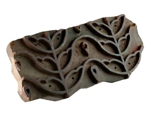 Tampon Bois Indien Batik Ancien - Décoration & Block Print Inde # 25830 - Picture 1 of 6