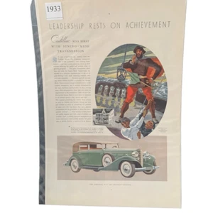 Vintage 1933 Cadillac Führung beruht auf Leistung Werbung - Bild 1 von 4