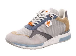 Zapato bajo Cetti azul cuero nobuk Slip ON Sneaker plantillas cordones de goma - Imagen 1 de 5