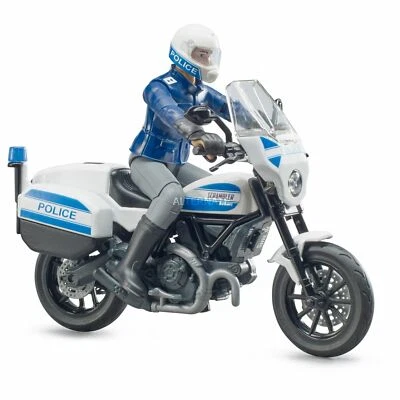 BRUDER bWORLD 1:16 FIGURA PERSONAGGIO POLIZIOTTO E MOTO DUCATI SCRAMBLER 62731 - Immagine 1 di 2