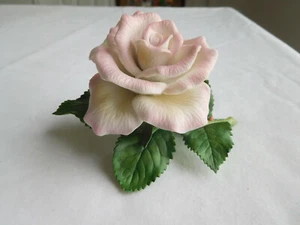 Soft Pink TEA Rose Fine Porcelain flower LENOX 5"x4" vtg matte #6 - Picture 1 of 6