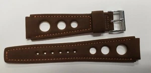 Stylecraft GT Brown w orange thread CORFAM COPA SUEDE 18mm NEW watch strap - Picture 1 of 9