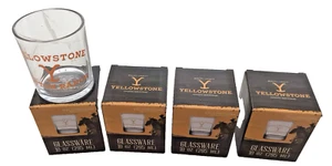 Yellowstone Dutton Ranch 10oz Whiskey Glasses Lot of 4 NEW - Picture 1 of 7
