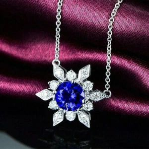 Moda Mujeres Collar Plateado Colgante Regalo Circón Cúbico Boda Joyería - Imagen 1 de 4