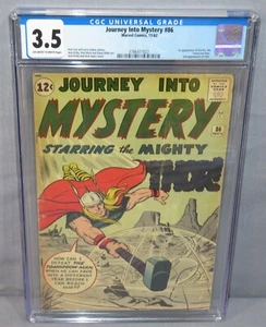 Viaje al misterio #86 (primera aplicación completa de Odin) CGC 3,5 en muy buena condición - Marvel Comics 1962 Thor - Imagen 1 de 3