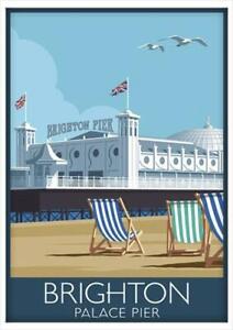 A3 A4 Size - Brighton Pier Old Vintage Travel Railway Poster