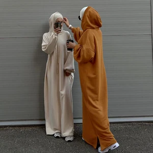 Ramadan Hooded Kaftan Abaya Women Long Dress Modest Muslim Robe Islamic Gown Eid - Picture 1 of 32