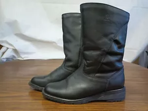 Blondo Vintage Black Leather Boots Side Zip Wool Lined Womens Size 8 2A - Picture 1 of 10