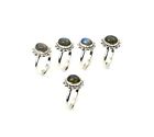 Wholesale 5pc 925 Solid Sterling Silver Labradorite Ring Lot I330