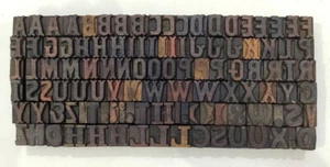 Vintage Letterpress wood/wooden printing type block typography 112pc 16mm#TP-250 - Picture 1 of 6