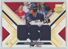 Adley Rutschman 2019 Panini Elite Extra Edition USA Materials Gold /75 Jersey