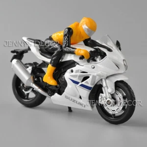 1:18 modelo de motocicleta diecast juguete Suzuki GSX-R1000 bicicleta deportiva con figura de ciclista - Imagen 1 de 16