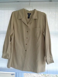 Crazy Horse Women's Size 2 Light Tan Long Sleeve Top Unused No Tags - Picture 1 of 5