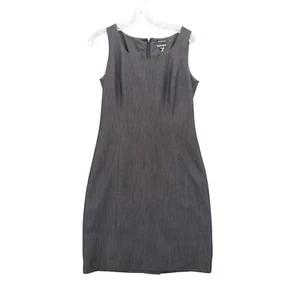 Ellen Tracy Stretch Dress Sleeveless Career Gray Sheath Size 2 - Picture 1 of 9