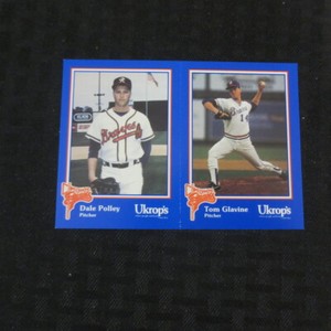 1992 Ukrops Richmond Braves Panel Dale Polley/Tom Glavine 