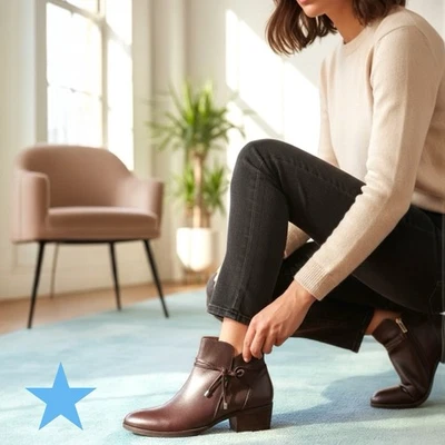 PIKOLINOS DAROCA W1U-8505 CAOBA Brown Leather Ankle Boots Booties Eu 38 US 7.5 - Image 1 of 4