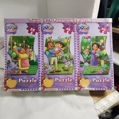 DORA the EXPLORER 2010 Nickelodeon 3 en 1 rompecabezas panorámico botas nuevas Foto 1 de 4