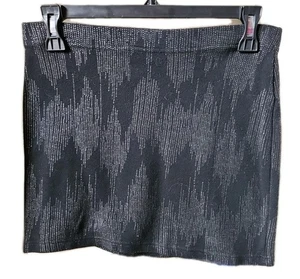 Falda para mujer Forever 21 mediana mini ceñida al cuerpo falda negra plateada - Imagen 1 de 4