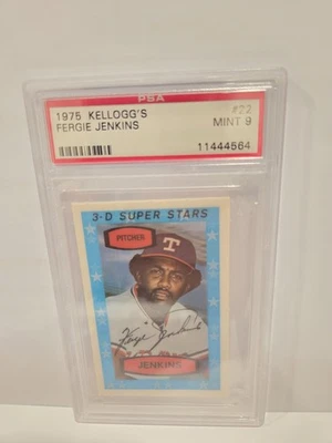 1975 Kellogg's 3-D Superstars Fergie Jenkins PSA 9 Mint #22 - Image 1 of 2