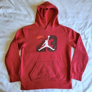 Air Jordan Boys L 12-13yrs Red Long Sleeve Graphic Print Pullover Hoodie Sweater - Picture 1 of 7
