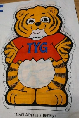 Camisa vintage anos 80 contos tecido painel corte e costura painel tigre tipo travesseiro boneca - Imagem 1 de 4